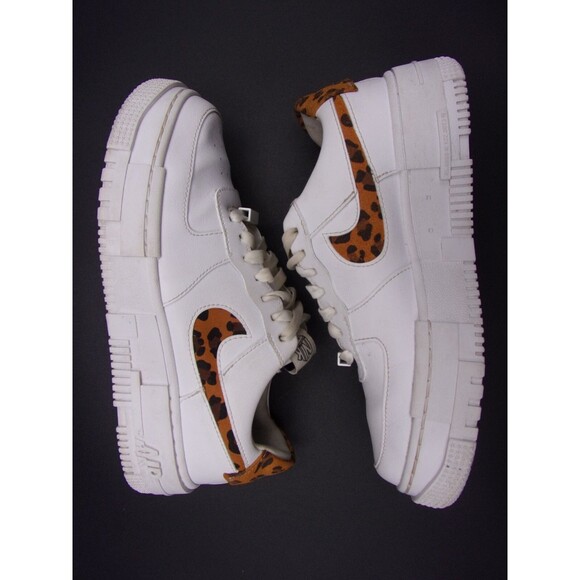 Nike Shoes Womens 7.5 Air Force 1 Pixel SE White Leopard Sneakers CV8481-100 - Picture 12 of 13